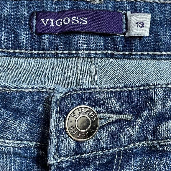 Vigoss Women's High Rise Straight Leg Stretch Jeans Denim Medium Wash Size 13 - Picture 7 of 8